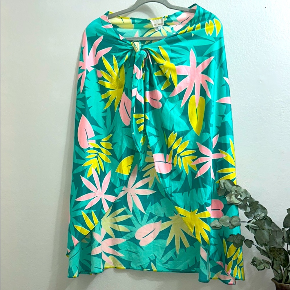 Carol Wior - Pink and Yellow Tropical Swim Coverup